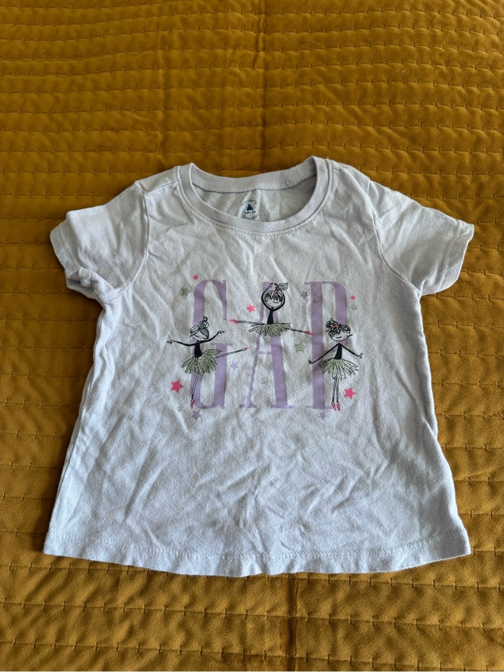 GAP Light Lavender Toddler Tee with Navy Logo